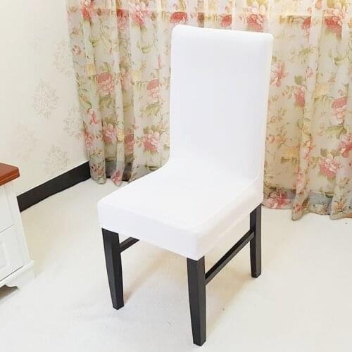 Thick half-length stretch chair cover solid color home dining chair hotel hotel chair cover, white chair protective covers