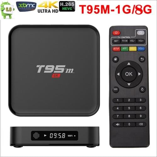 Amlogic Stream Smart T95M Android TV Box 1G/8G 2G/8G Media Players 2.4G WiFi Amlogic S905X 16.0 Android 6.0 Quad Core H.265 4K