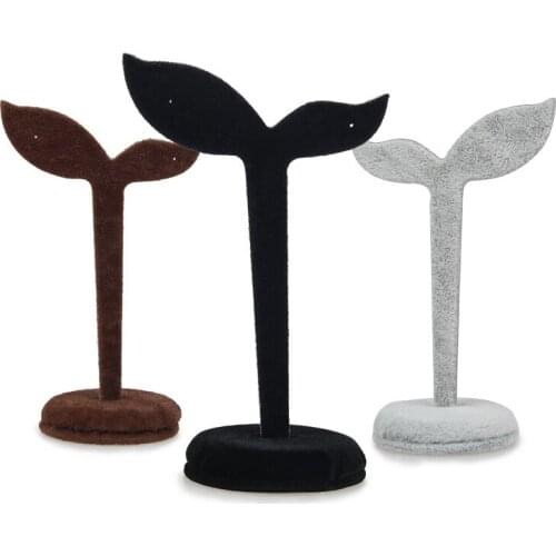 Black/Grey Velvet Earring Display Stand Props Stud Earrings Holder Rack Storage 12cm*7cm