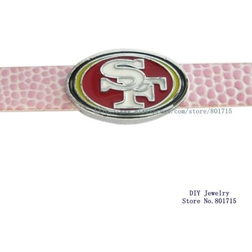 100pcs Football 8mm slide charms wholesales price DIY charms Internal Dia.8mm fit 8mm band