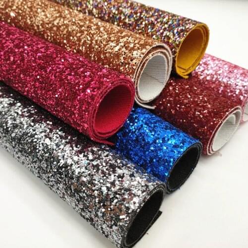 20*33cm A4 sheet chunky girl color Shiny Glitter Fabric Leather For Earring Bows 1184