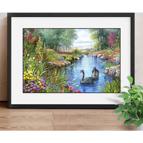Scenic Diamond Painting Cross Stitch Hobbies and Craft DIY 5D Diamond Mosaic Embroidery Picture of Rhinestone Home Decor