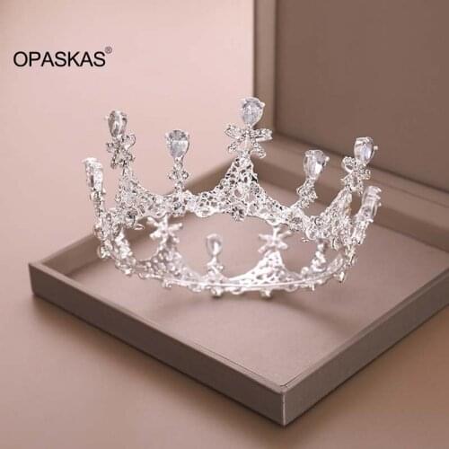 Shiny Drop Shaped Crystal Large Crown Glitter Diamante Bride Princess Luxury Jewelry Wedding Birthday Party Headwear VL