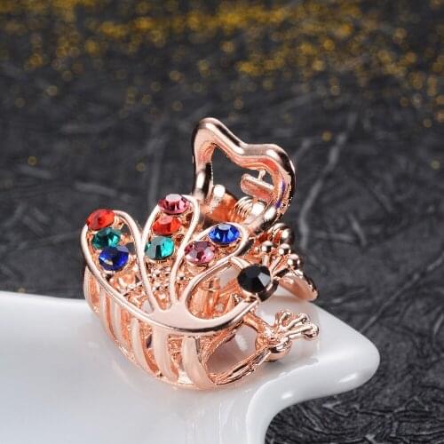 Shining Peacock Hair Claws Rhinestone Crystal Hair Clip Wedding Accessories Crab Clip Hair Jewelry Women Girls Gifts