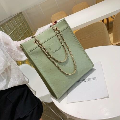 Diamond plaid chain big bag handbags new 2020 popular Korean version of the slanting large capacity fashion tote bag