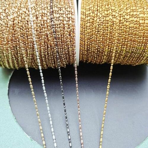 2Meters 1.5mm Chain for Jewelry Making DIY Silver Gold Chain Metal Copper Cable Ball Chains Findings Components Craft No Fade