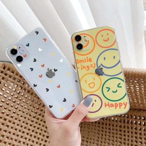 Couple Love Happy Smiley Phone Case For Samsung Galaxy A50 A21S A70 A71 A20E A40 A11 A20 A41 Silicone Clear Cover Shell Funda