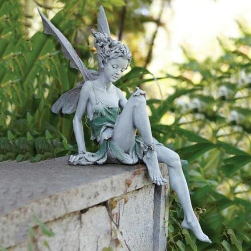 Decor Gift Resin Garden Fairy Statue Yard Pond Figurine Shelf Lawn Porch European Sculpture Craft Gnome Garden Decoration
