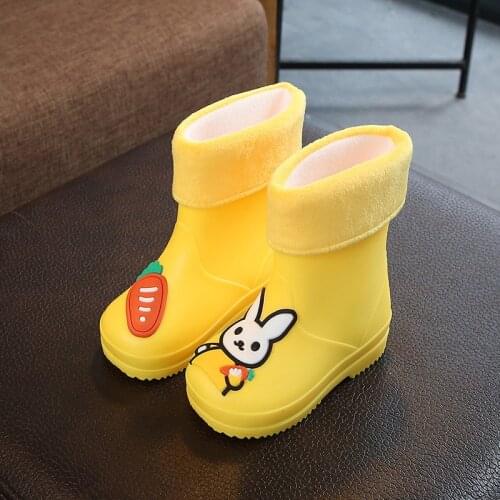 Children Rainboots Pvc Waterproof Kids Toddler Shoes Candy Color Antiskid Water Shoes Boys Girls Baby Rubber Boots 020