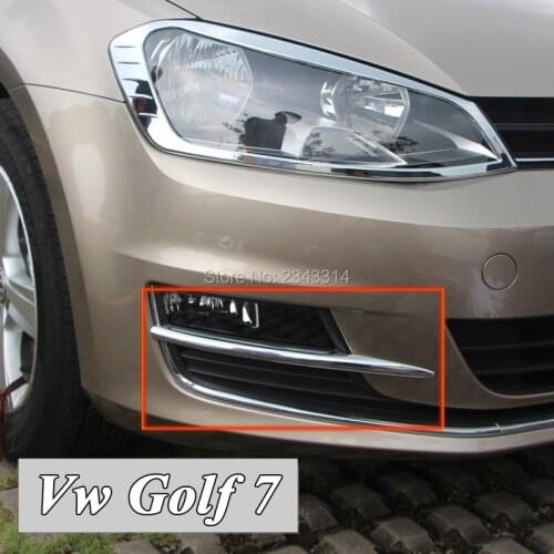 For 2014 2015 Volkswagen Vw Golf 7 MK7 Front Fog Light Eyebrow ABS Chrome Front Fog Lamp Light Eyelid Trim Car Styling Accessory