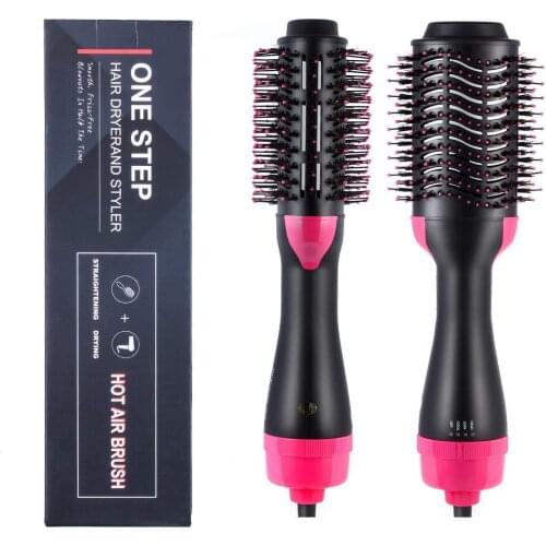 Professional Hair Dryer Brush 1000W 2 In 1 Hair Straightener Curler Comb Electric Blow Dryer hot Hair Comb Brush Roller Styler