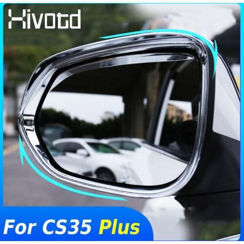 Hivotd Rearview Mirror Eyebrow Visor Cover Rain Shield Car Exterior Accessories ABS Protection Parts For Changan CS35 Plus 2020