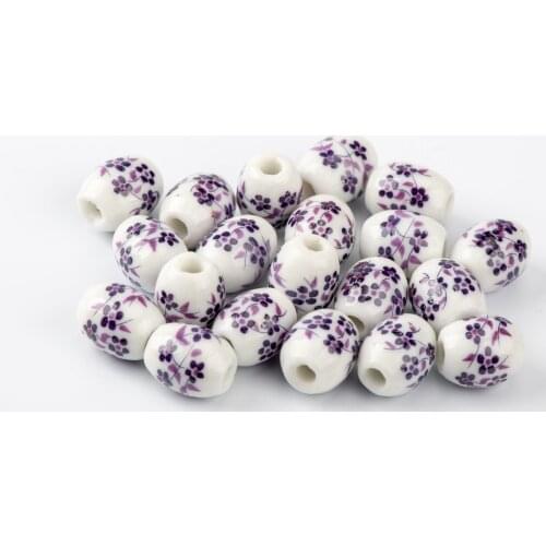 12# 40pcs Barrel Shape Sphere Ceramic beads not glass Not natural stone Quality Ceramics beads #A217A
