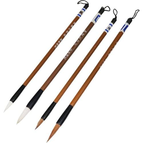 10 Pcs Writing brush Watercolor Gouache Paint Brushes Different Shape Round Pointed Tip Hair Painting Brush Set Art Supplies