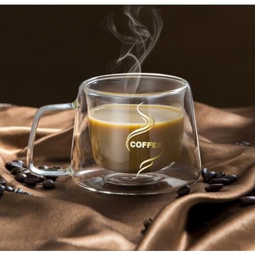 Coffee Mug Espresso Cup Thermal Glass Double Wall High Borosilicate Mugs Free Kitchen,Dining & Bar Glass Home & Garden