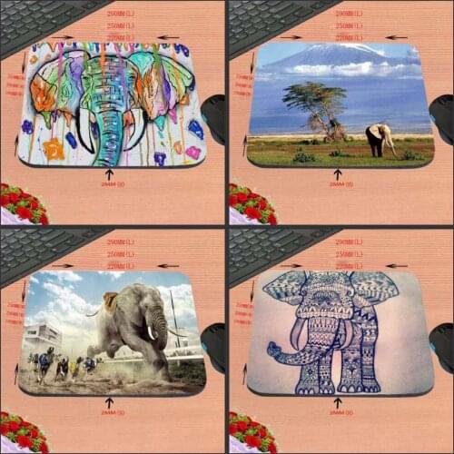 Colourful elephant New Square Best Custom Mousepads Rubber Pad 18*22cm and 25*29cm And 25*20cm No Lock Gaming Mouse Pad