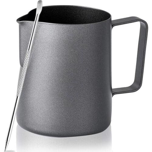 350Ml/12Oz Milk Frothing Pitcher, Stainless Steel Steaming Pitcher with Decorating Art Pen, Coffee Latte Milk Jug Cup