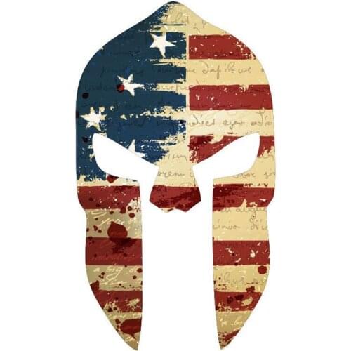 Hot Personality SPARTAN HELMET VINTAGE USA FLAG Automobile Styling Lnterest Reflective Car Stickers Waterproof PVC