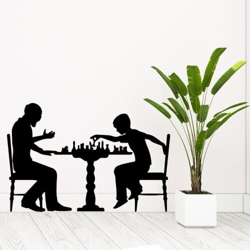 Cartoon Style play chess Decal Removable Vinyl Mural Poster For Home Decor Living Room Bedroom Home Party Decor Wallpaper