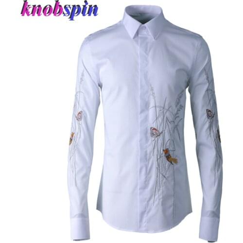 Temperament men Shirt 2019 Brand quality Business male Dress Shirts turn-down collar full sleeve Slim Casual Camisas Plus size