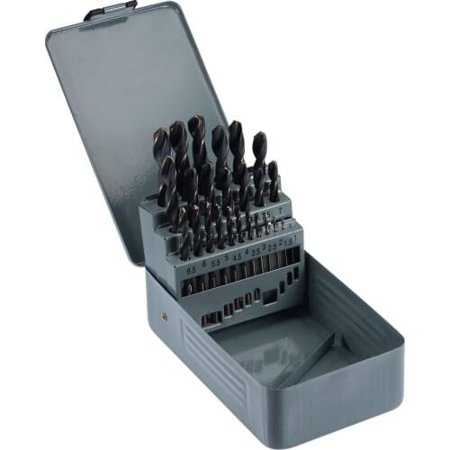 Uxcell High Speed Steel M35 Jobber Twist Drill Bit Set 1mm - 13mm 25 Pcs