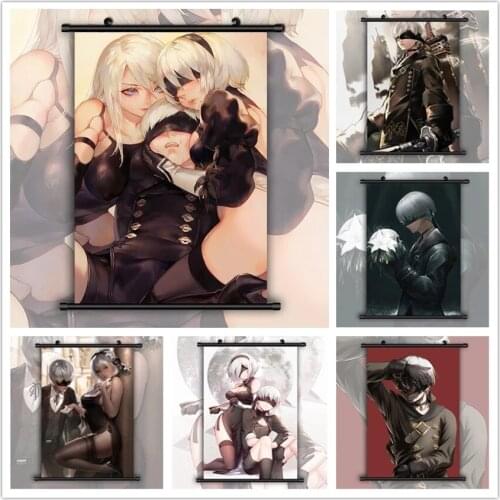 Wall Art Canvas Pictures Poster Plastic Animation Scroll Hanging NieR Automata YoRHa Painting Print Home Decoration Living Room