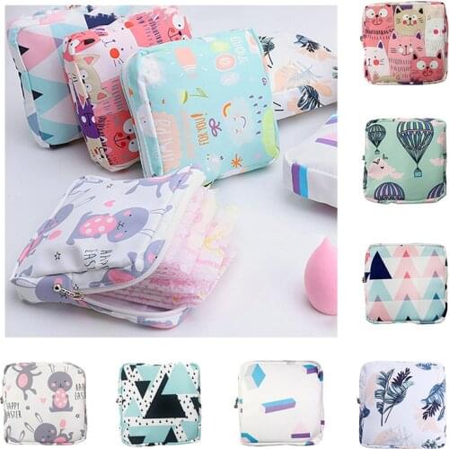 New Hot Sale Waterproof Tampon Storage Bag Cute Sanitary Pad Pouches Portable Makeup Lipstick Key Earphone Data Cables Organizer