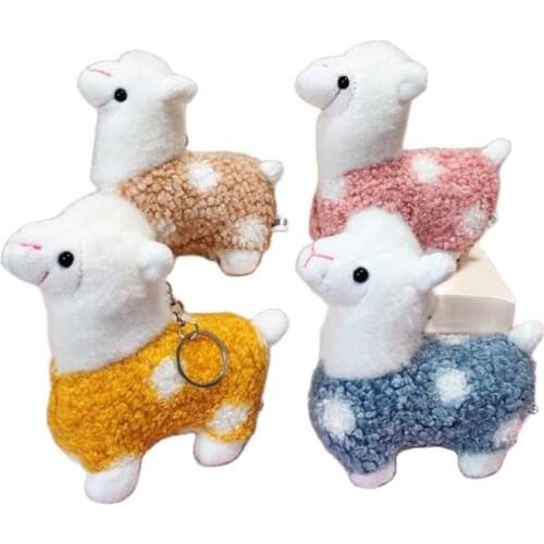 Wholesale 20pcs/lot Cartoon Animal Alpaca Doll Plush Toy Cute Small Pendant Plush Keychain