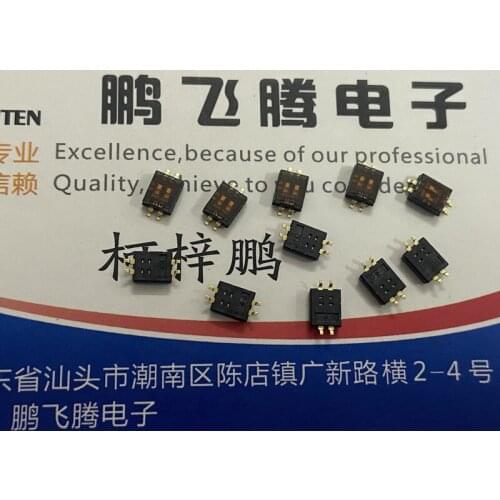 10PCS/Lot Taiwan Yuanda dip dhn-02f-t-v thin dial switch 2-bit patch 1.27mm film code 2P