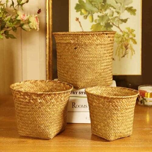 Hand-woven Laundry Basket Toy Storage Basket Fruit Basket Nordic Style Plant Pot Basket Garden Flower Basket Home Decoration