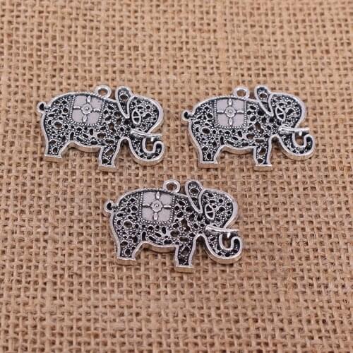 3pcs Elephant Charms 36x28mm Antique Silver Color Pendant for DIY Jewelry Making Findings Handmade Craft 3302