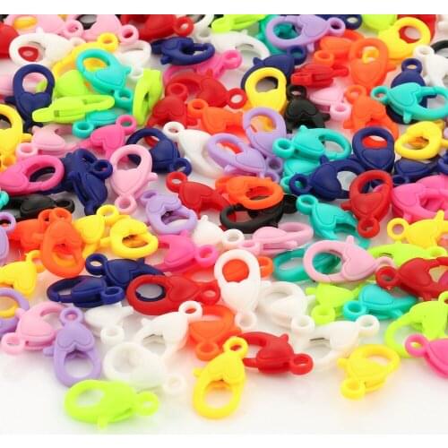 22x12x7mm Mixed Color Plastic Lobster Clasps Hooks For Jewelry Making Handmade Diy Charms Bracelet Necklace Chain Accessories