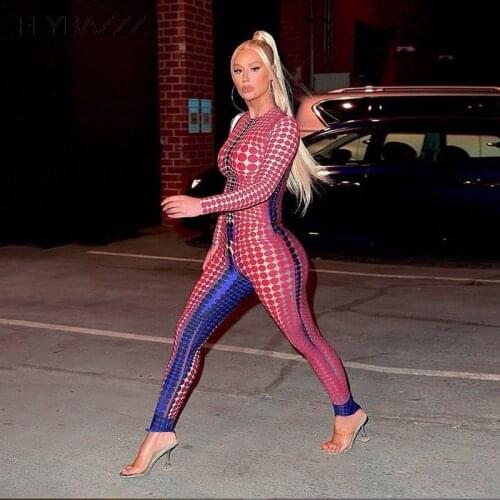 Printed Long Sleeve Bodycon Women Jumpsuit Fashion Casual Sports Patchwork Female Rompers Activewear Yoga Sets Women Gym Clothes