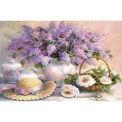 DIY Handwork Diamond Mosaic 5D Diamond Painting lavender Flower picture of Rhinestones Full Diamond Embroidery Sale Decor TY154