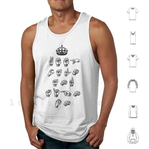 Keep Calm And Sign On - American Sign Language tank tops vest 100% Cotton Asl American Sign Language Brittish Sign Language