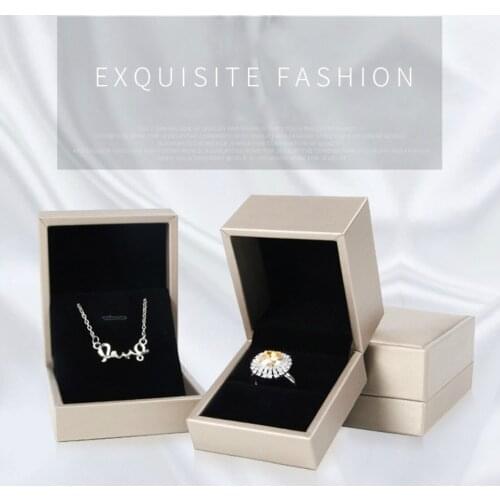 Gorgeous Blackish Gold Red Blue Bracelet Pendant Ring Box Premium Leather Ring Bearer Box For Wedding Proposal Jewelry Gift Case