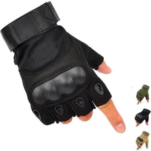 Military Fingerless Hard Knuckle Tactical Gloves Half Finger Tactical Gloves for Hiking Cycling Climbing Outdoor Camping Sports