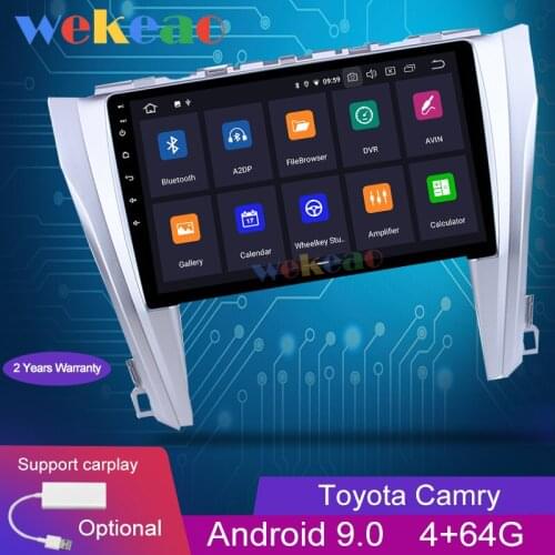 Wekeao Touch Screen 10.1'' Android 9.0 Car Radio Automotivo Car Dvd Player For Toyota Camry Android Auto GPS Navigation 2015