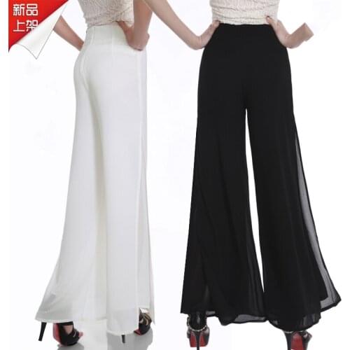Wide leg pants Womens summer double-layer chiffon pants Korean pants 2018 new trousers loose dancing casual pants TB18172