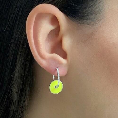 New Trend 925 Sterling Birthday Gift Silver Fashion Dangle Drop Ladies Earrings For Women Fine Jewelry Party Neon Accessories