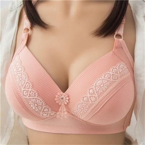 Women Sexy Bra Brand Hot Push Up Bra Deep V Brassiere Thick Cotton Women Underwear New Lace Embroidery Flowers Lingerie Bras