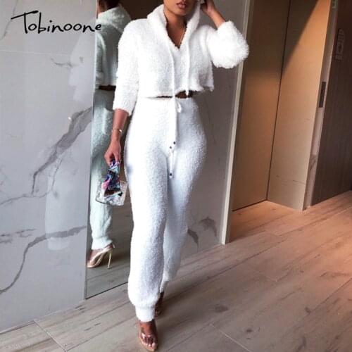 Tobinoone Winter Rompers Womens Jumpsuit Knitting Sweater Jumpsuits For Women 2019 Solid Long Sleeve Hoodie Rompers femme