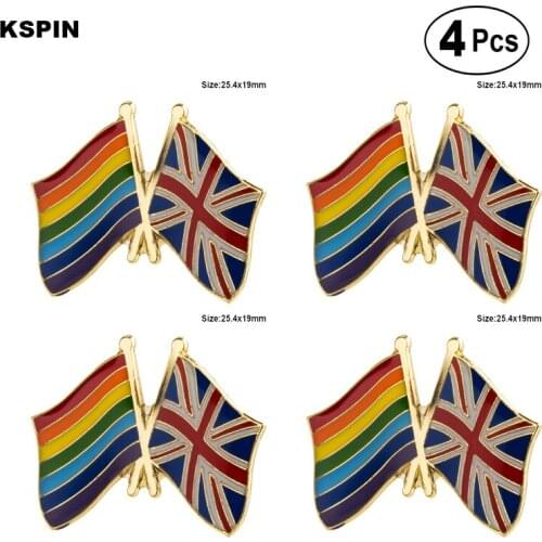 Rainbow United Kingdom Friendship Flag Pin Lapel Pin Badge Brooch Icons 4pcs