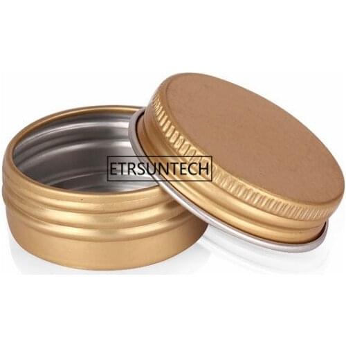 Gold 15g 25g 60g Top Quality Cream Refillable Metal Aluminum Jar Tin Screw Thread Cosmetic Lip Balm Mask Ointment Containers