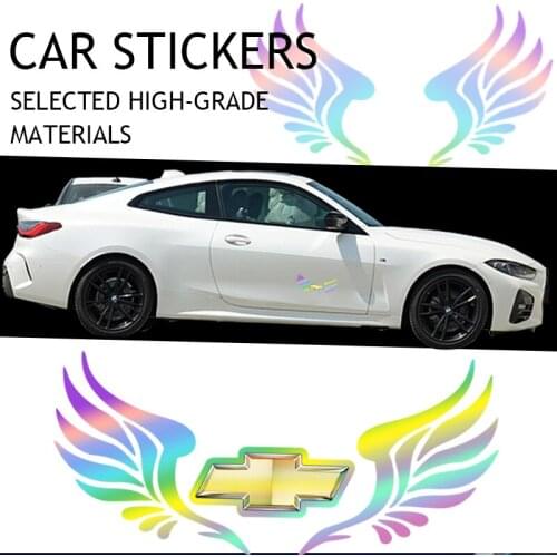 1pcs Car Colored Wings Sticker Rear Glass Occlude Scratches For Chevrolet Cruze Captiva Equinox Silverado Trailblazer Bolt Spark