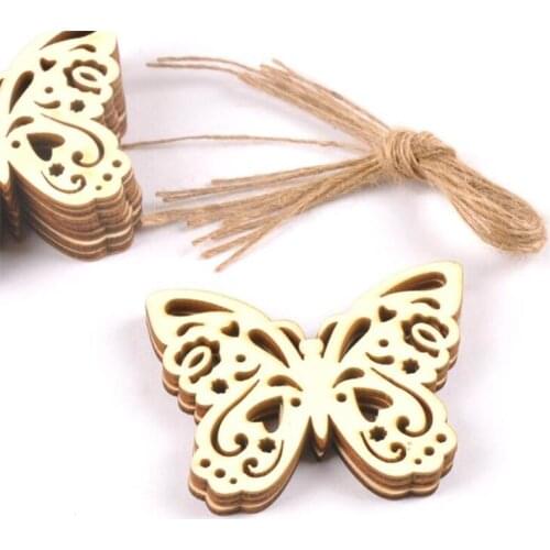 10pcs Laser Cut Wood Butterfly Embellishment Wooden Shape Craft Party Wedding Decoration Hollow Wooden Butterflies Ornament