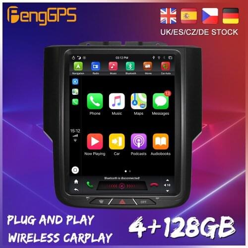 128GB Android 9.0 Tesla Style Vertical Big Screen For Dodge RAM 1500 2014-2018 Series CarPlay GPS Radio Auto Stereo Head Unit