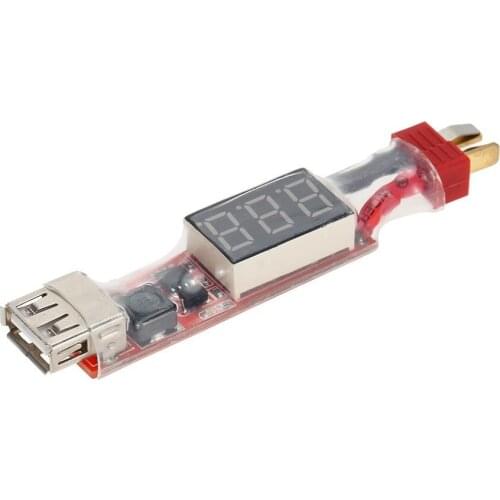 2pcs * 2-6S Lithium Battery Charger Converter T-Plug with Voltage Display for Mobile Phone