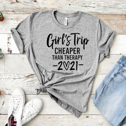2021 Girls Trip Shirt Gift To Her Casual Loose Comfort Tee When We Are Together Circular Graphic T-shirt Solid Color Women Tops