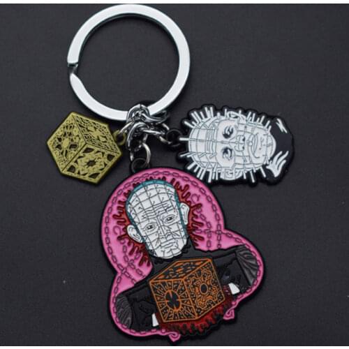3 In 1 Set Horror halloween Keychain Key Ring Alloy Metal Pendant Key Ring Key Chains Cosplay Accessories Gift